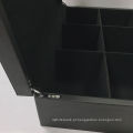 Caixa de embalagem de couro preto feita à mão para presente